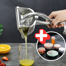 Cargar imagen en el visor de la galería, Pack Exprimidor Metálico de Cítricos + 6 tapas de silicona Eco-Fresh™