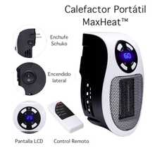 Cargar imagen en el visor de la galería, Calefactor Portátil MaxHeat™ 500W con Control Remoto