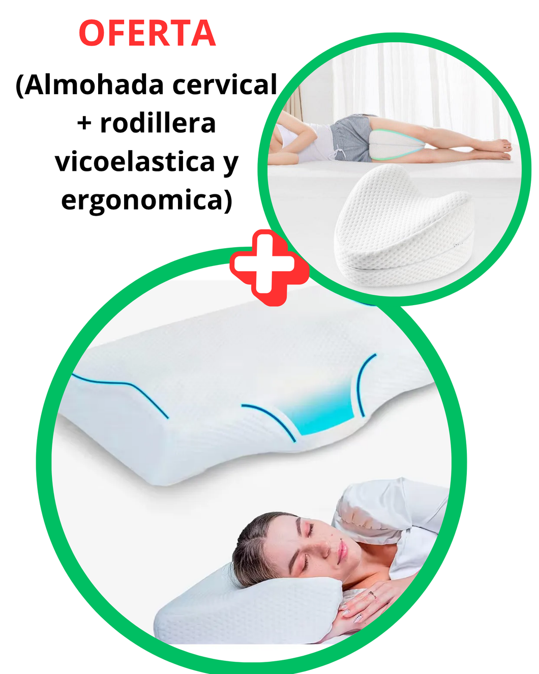 Kit de 2 Almohadas ComfortSleep™: Descansa Profundo y Deci Adiós al Dolor de Cuello