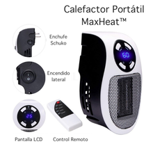 Cargar imagen en el visor de la galería, Calefactor Portátil MaxHeat™ 500W con Control Remoto
